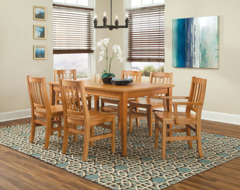 Tapered leg table in solid beech wood